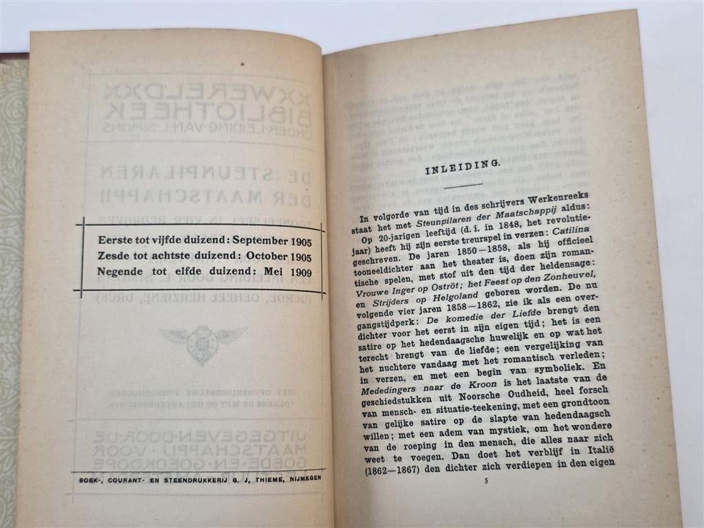 De Steunpilaren der Maatschappij — Ibsen Toneelspel 1909, Ophalen of Verzenden, Gelezen