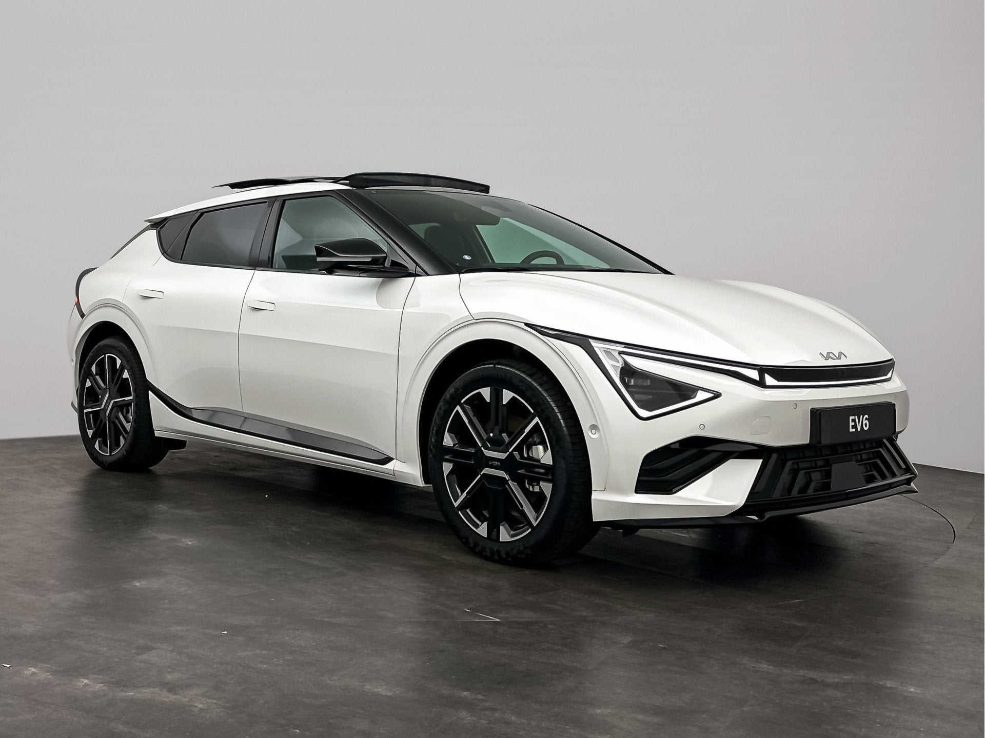 Kia Ev6 GT-Line 84 kWh | schuif kantel dak | stoel verwarmin, Auto's, Automaat, Zwart, 1960 kg, Wit