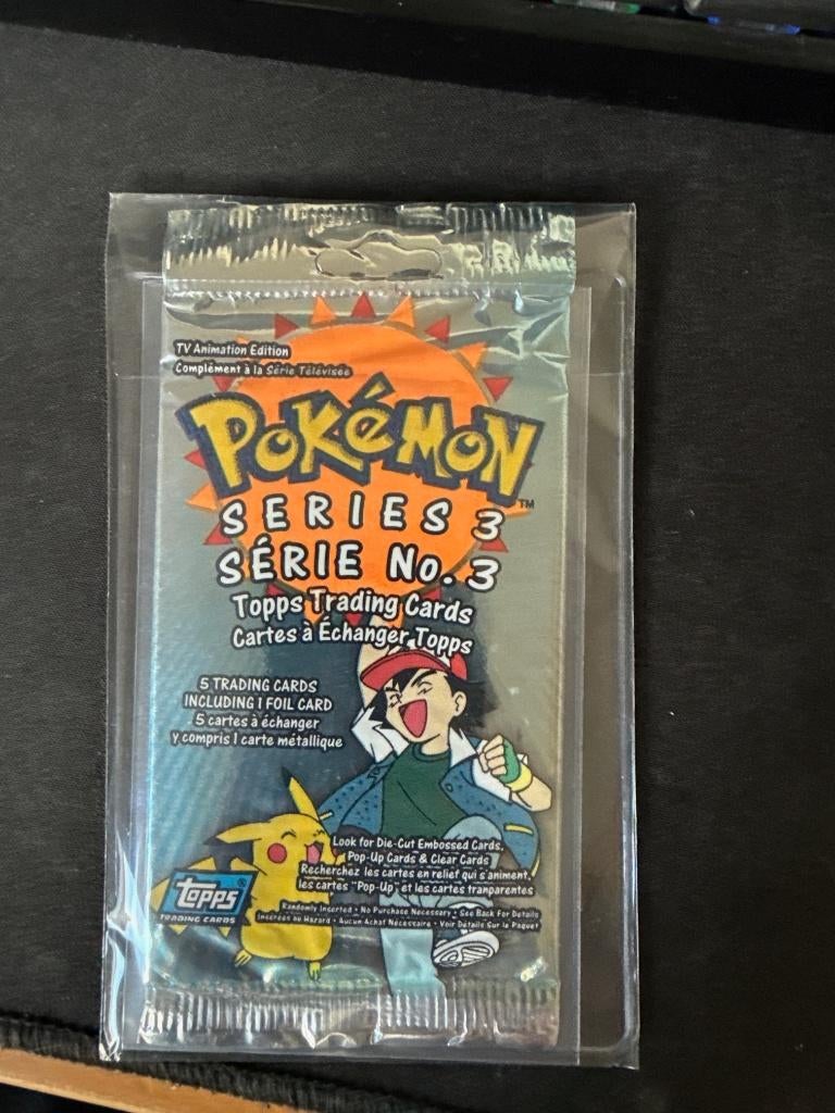 Vintage 2000 Pokemon Topps TV Series 3 Sealed Booster Pack, Ophalen of Verzenden, Nieuw, Booster, Foil