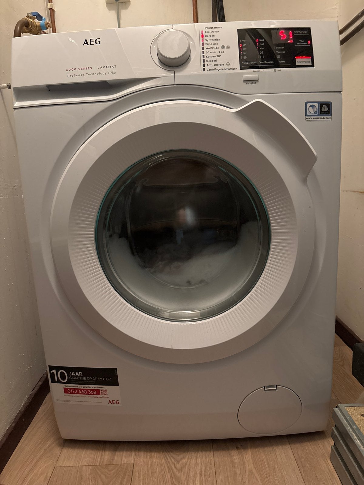 AEG 6000 SERIES LAVAMAT 7kg Wasmachine - Zo goed als nieuw, Ophalen, Zo goed als nieuw, 85 tot 90 cm, 1200 tot 1600 toeren