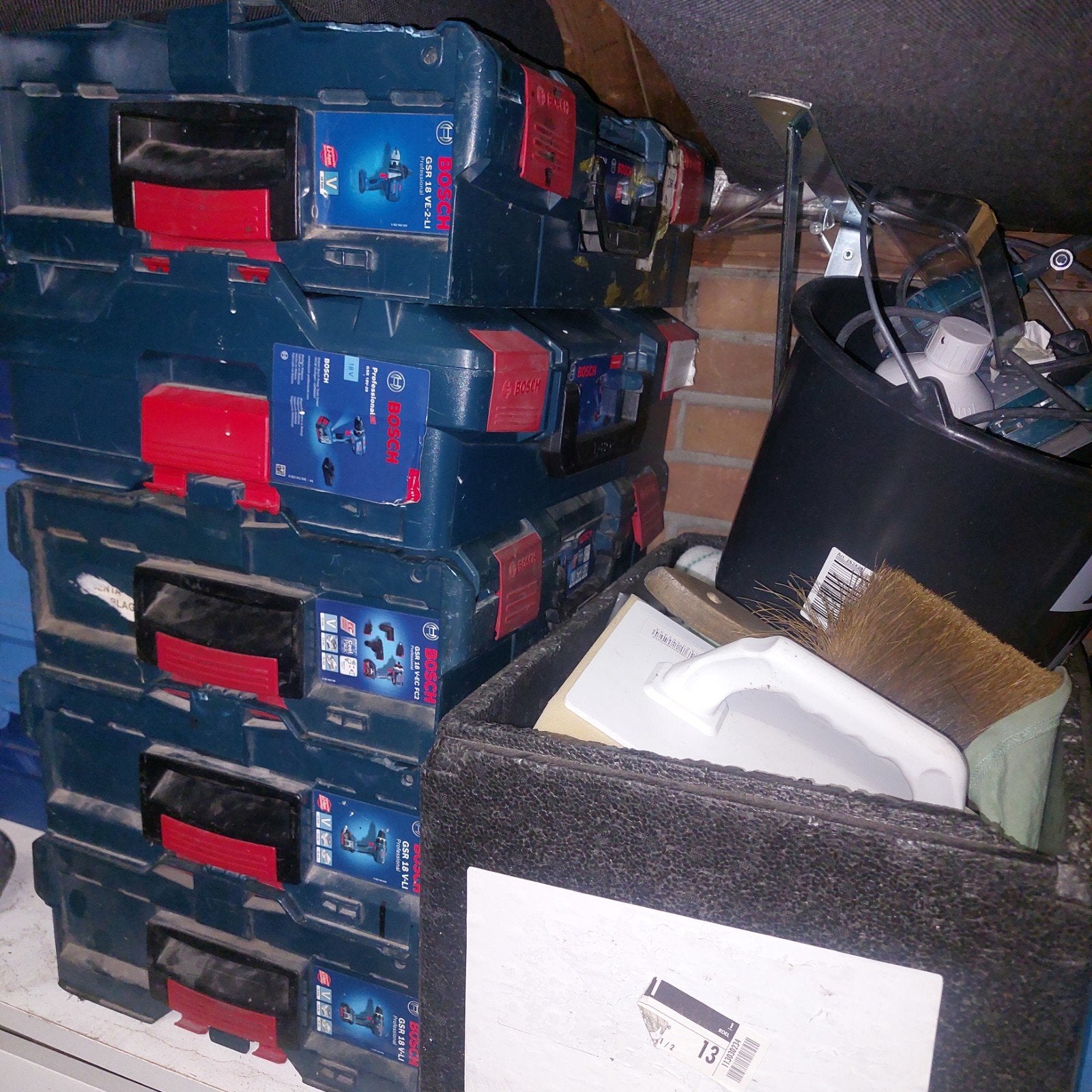 5 Bosch Blauw koffers voor gereedschap, Ophalen, Gebruikt