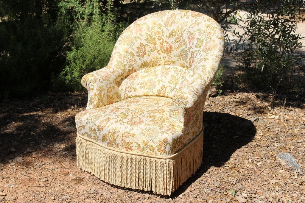 Brocante - Nostalgische dames-fauteuil!, Huis en Inrichting, Fauteuils, Ophalen, Zo goed als nieuw, Stof, 50 tot 75 cm