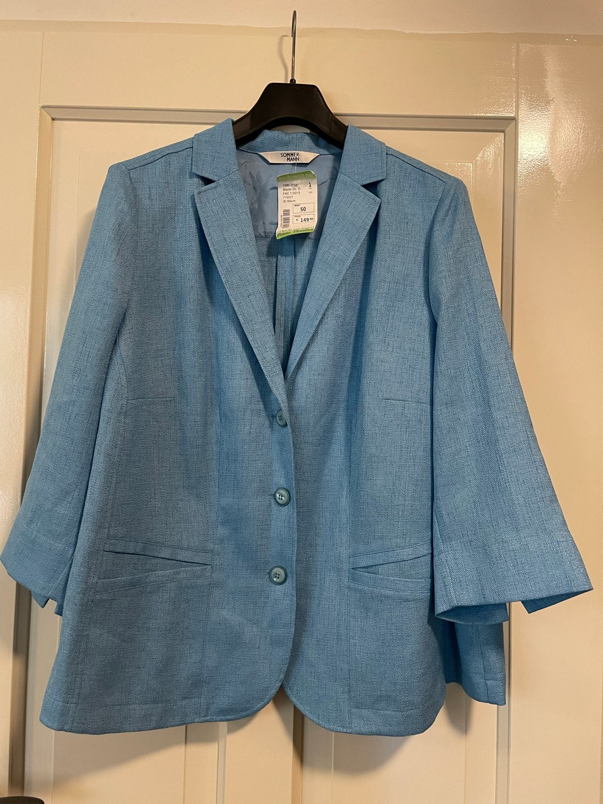 Sommer Mann Blauwe Blazer Maat 50 - Nieuw met kaartje, Ophalen of Verzenden, Nieuw, Blauw, Jasje of Colbert