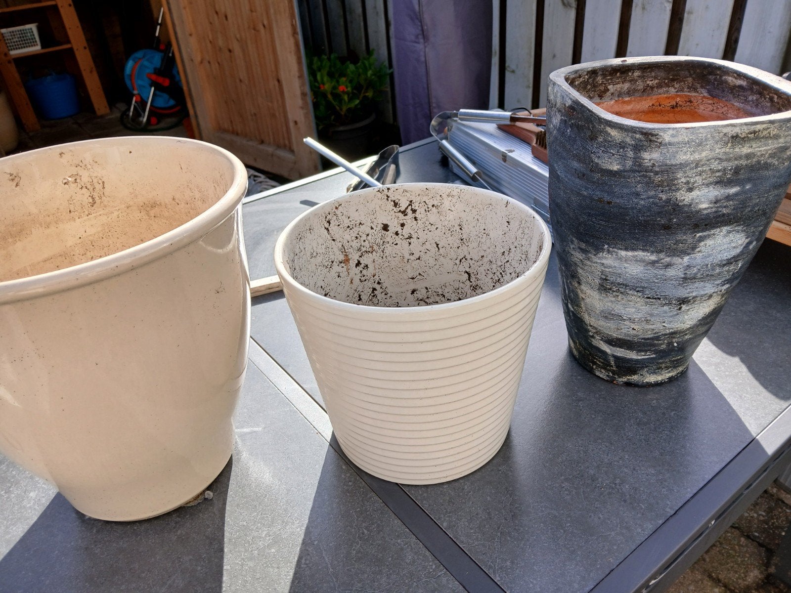 3 Mooie bloempotten, Binnen, Ophalen of Verzenden, Zo goed als nieuw, Minder dan 40 cm