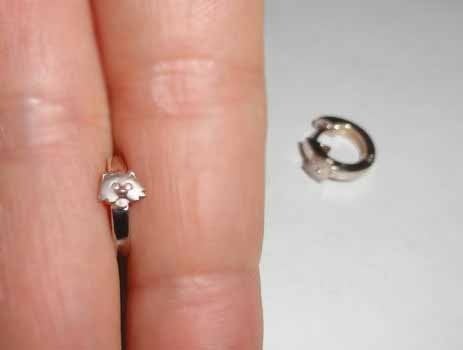Oorbellen Ooringen Poezen Zilver Kinder oorringetjes 925, Verzenden, Nieuw, Zilver, Zilver
