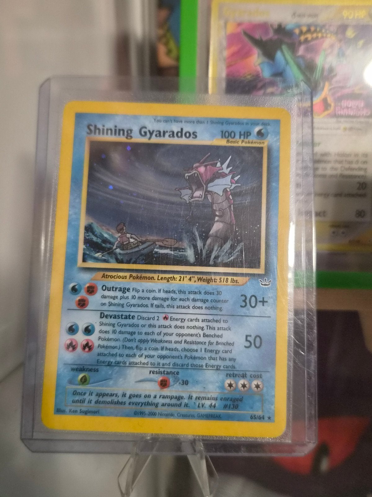 Pokémon Shining Gyarados 65/64 (Neo Revelation) - Foil, Ophalen of Verzenden, Zo goed als nieuw, Losse kaart, Foil