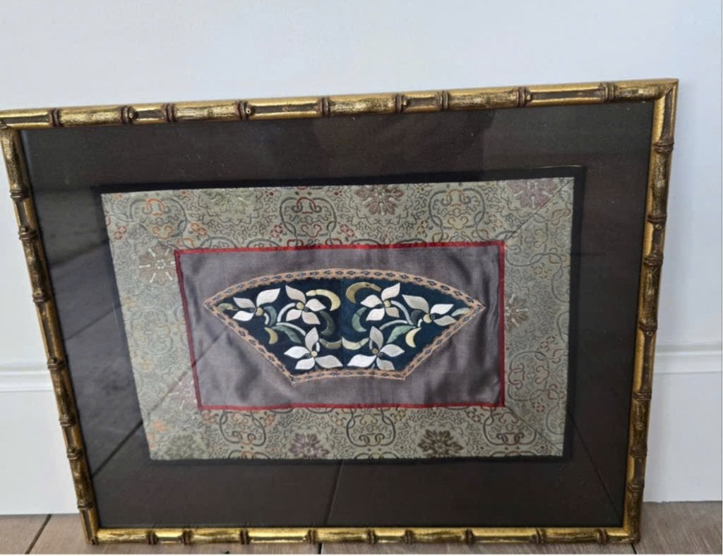 Prachtig waardevol antiek Aziatisch borduurwerk kunst art, Ophalen of Verzenden