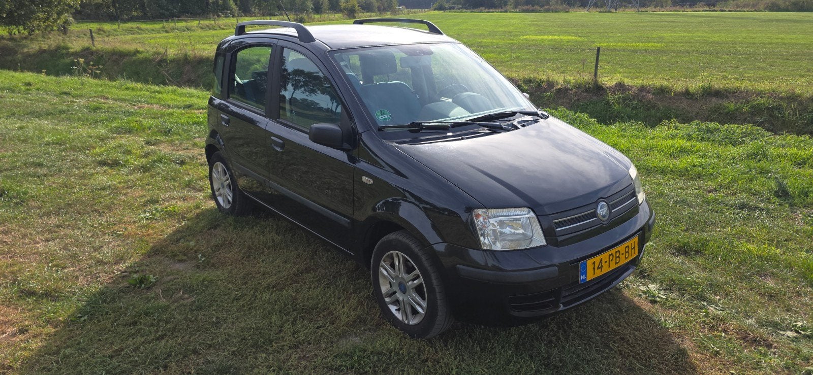Fiat Panda 1.2 2004 Zwart, Voorwielaandrijving, Stof, Elektrische ramen, Zwart