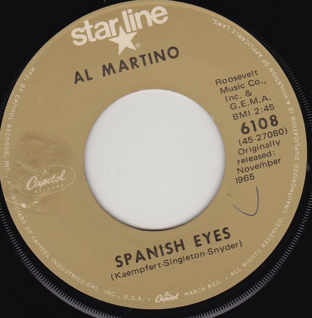 Al Martino - Spanish Eyes 7", Verzenden, Zo goed als nieuw, 7 inch, Pop