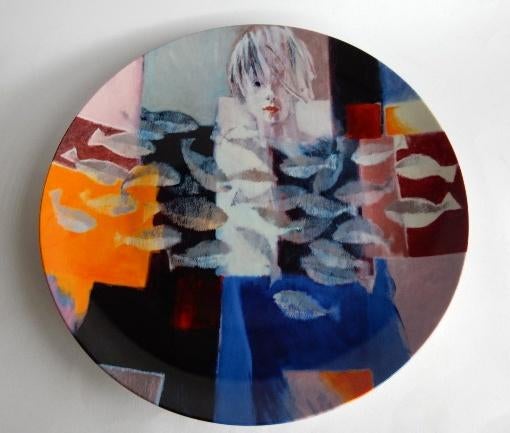 Royal Goedewaagen Gouda  kunst bord  Rem de Boer Vrouw Mond, Ophalen of Verzenden