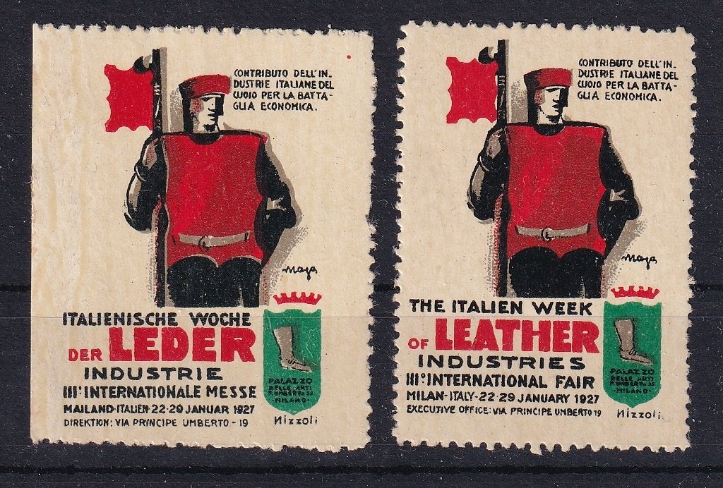 D25) 1927 Italiaanse week leer Milaan 2x vignet, Postzegels en Munten, Postzegels | Europa | Italië, Verzenden, Postfris