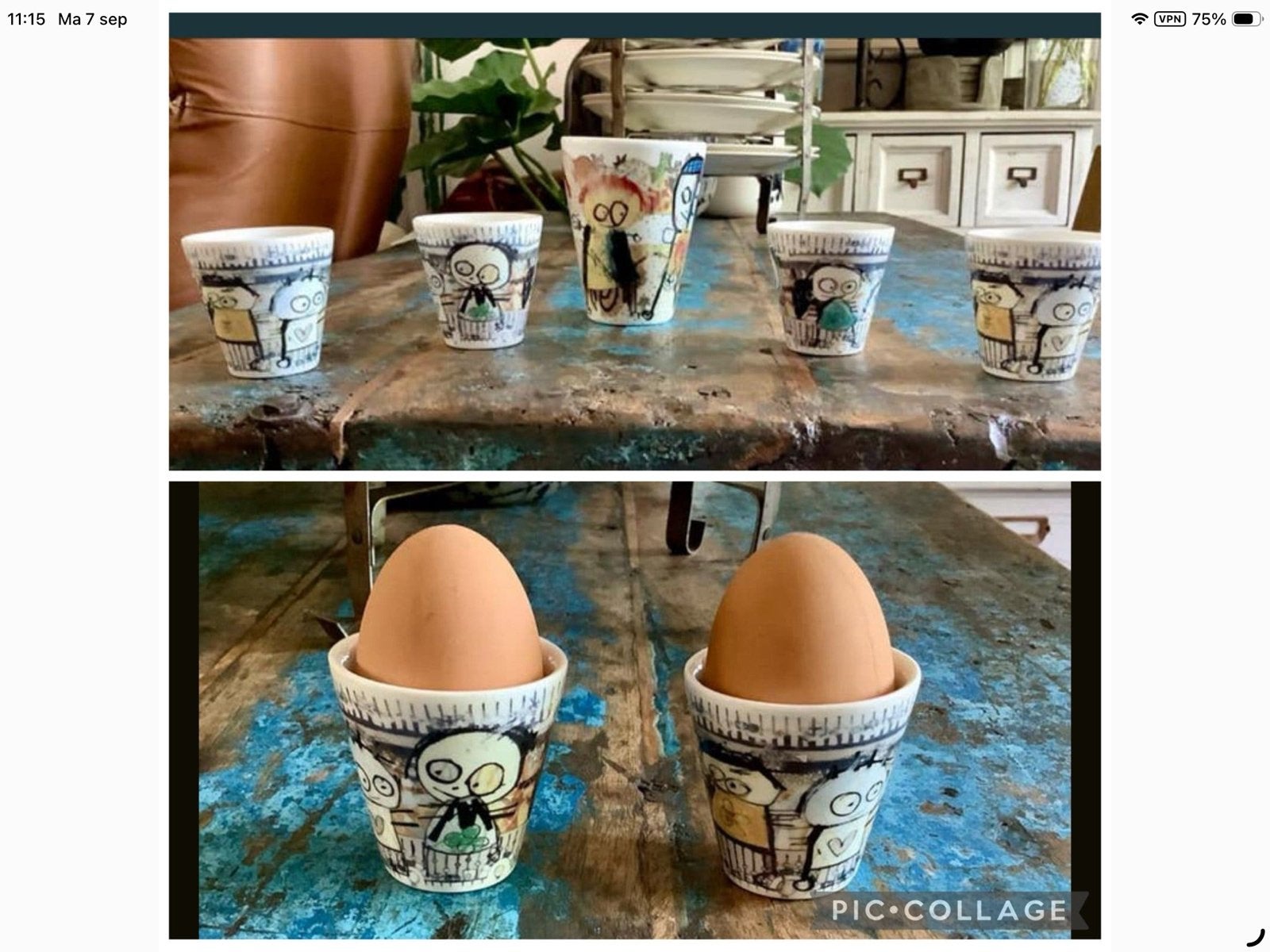 Paul Pava sevies, 4 eierdopjes en een lungo beker. Design, Ophalen of Verzenden