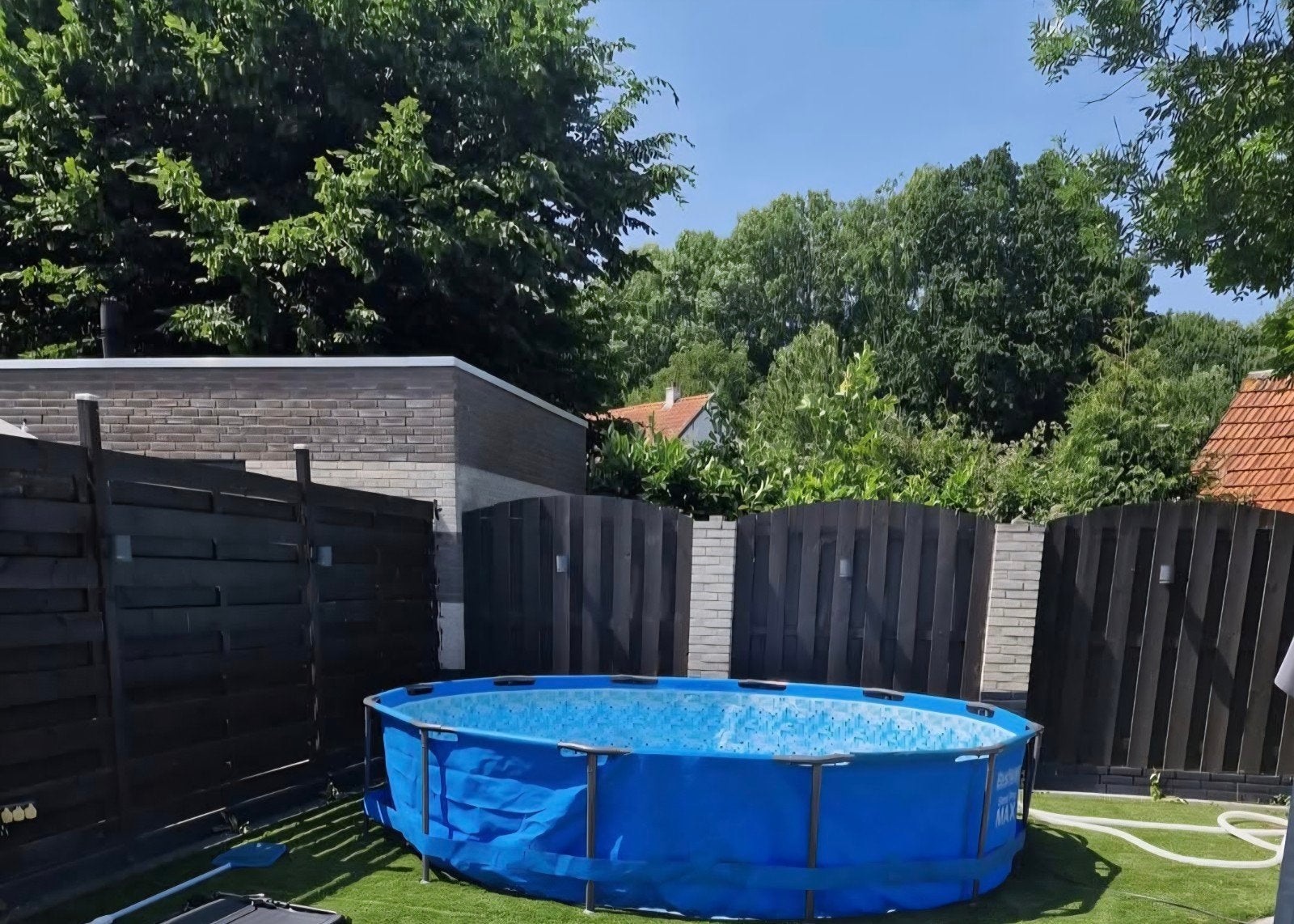 Bestway Zwembad 366x76 met nieuwe pomp en afdekzeil, Ophalen, Minder dan 80 cm, Rond, 300 cm of meer