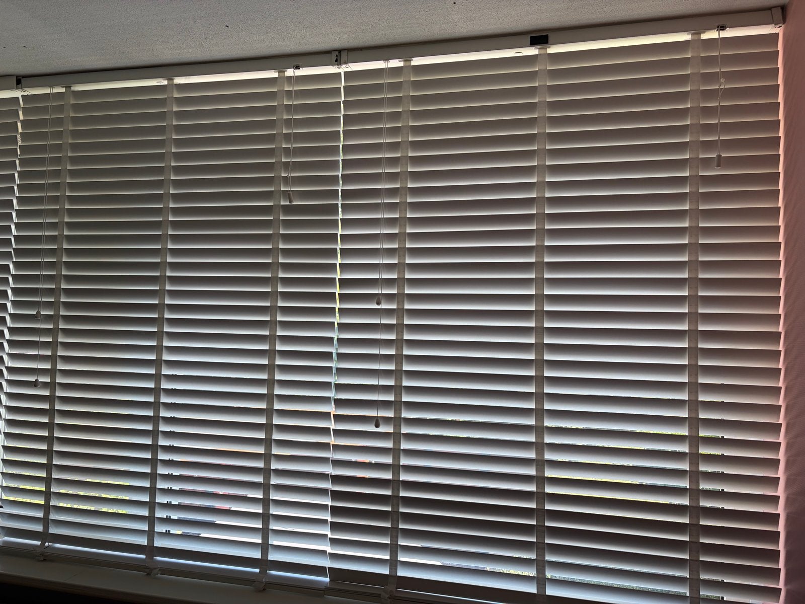 Witte houten jaloezieën - 2 stuks, Ophalen, Jaloezie, 120 cm, 180 cm
