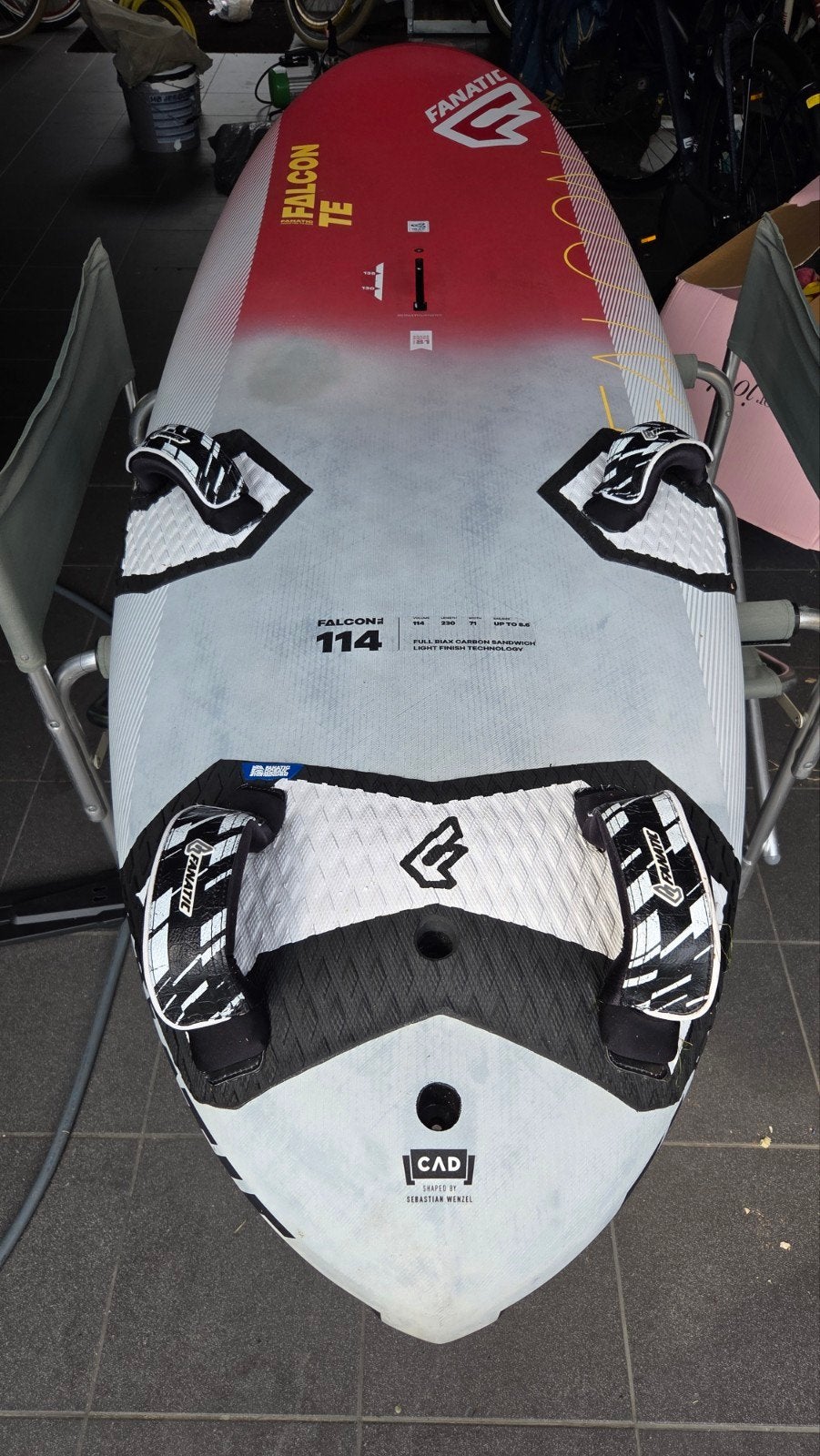 Fanatic Falcon TE 114 Windsurfboard - Zo goed als nieuw, Watersport en Boten, Windsurfen, Ophalen, Met voetbanden, Minder dan 250 cm