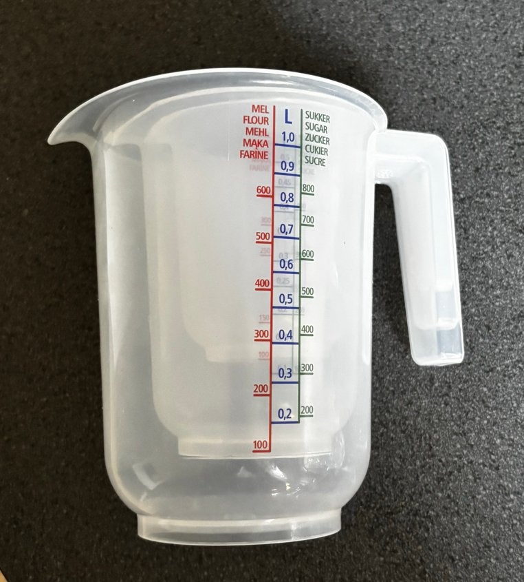 Maatbekers set van 3 - Verschillende maten, stapelbaar, Kunststof, Ophalen of Verzenden, Wit, Overige typen