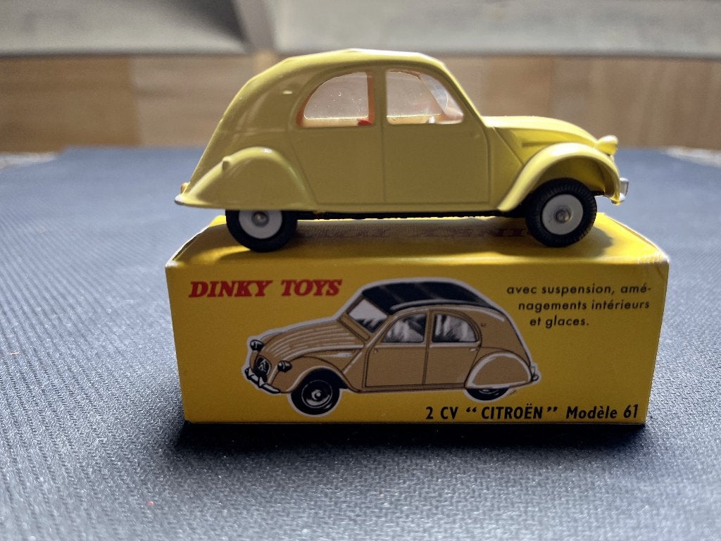 Dinky Toys 558 Citroën 2CV geel 1:43, Ophalen of Verzenden, Zo goed als nieuw, Auto, Dinky Toys