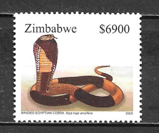 Zimbabwe 2005 Slang reptiel cobra postfris, Postzegels en Munten, Ophalen of Verzenden, Zimbabwe, Postfris