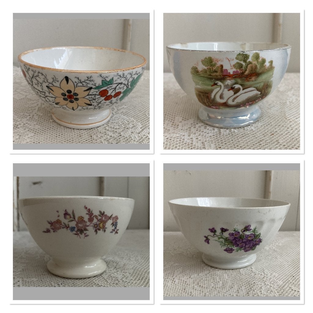 4x Brocante porseleinen spoelkommetjes, Ophalen