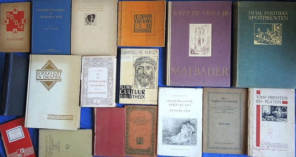 Boekencollectie van oude hobby, techniek en kunstboeken, Boeken, Arondéus, Moulijn, Poortenaar, Veth, Schilder- en Tekenkunst