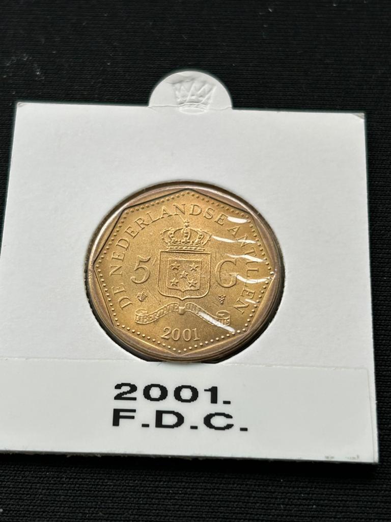 5 gulden 2001 Nederlandse Antillen, Verzenden, Nederland, Munten