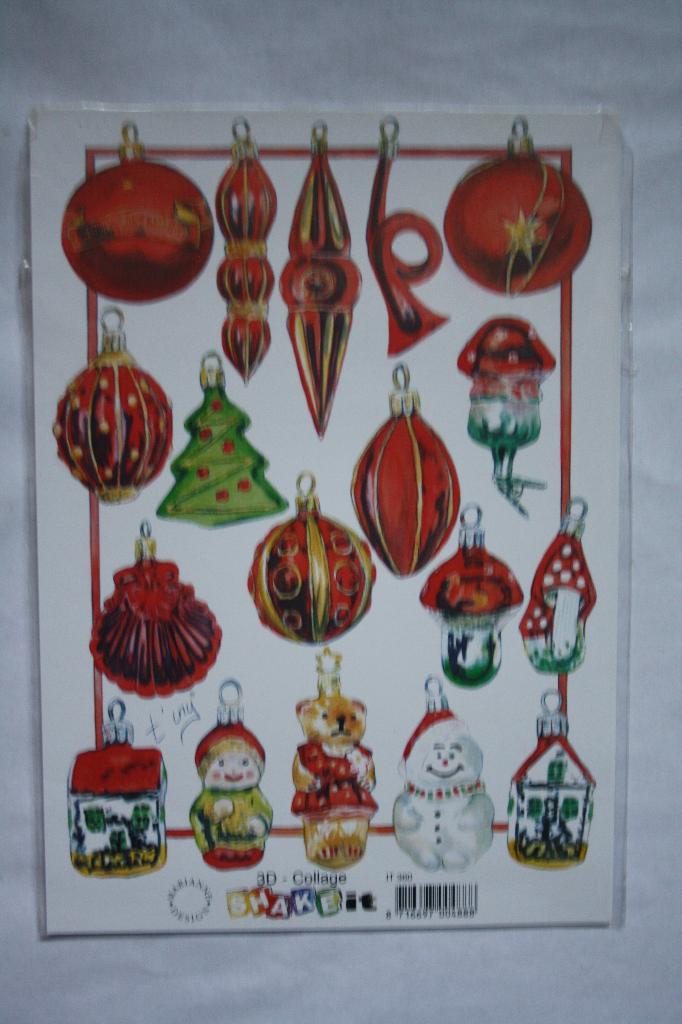 8 st. A5 knipvellen A5 shake-it 3D collage 9887, Ophalen of Verzenden, Nieuw, Kerst, Knipvel