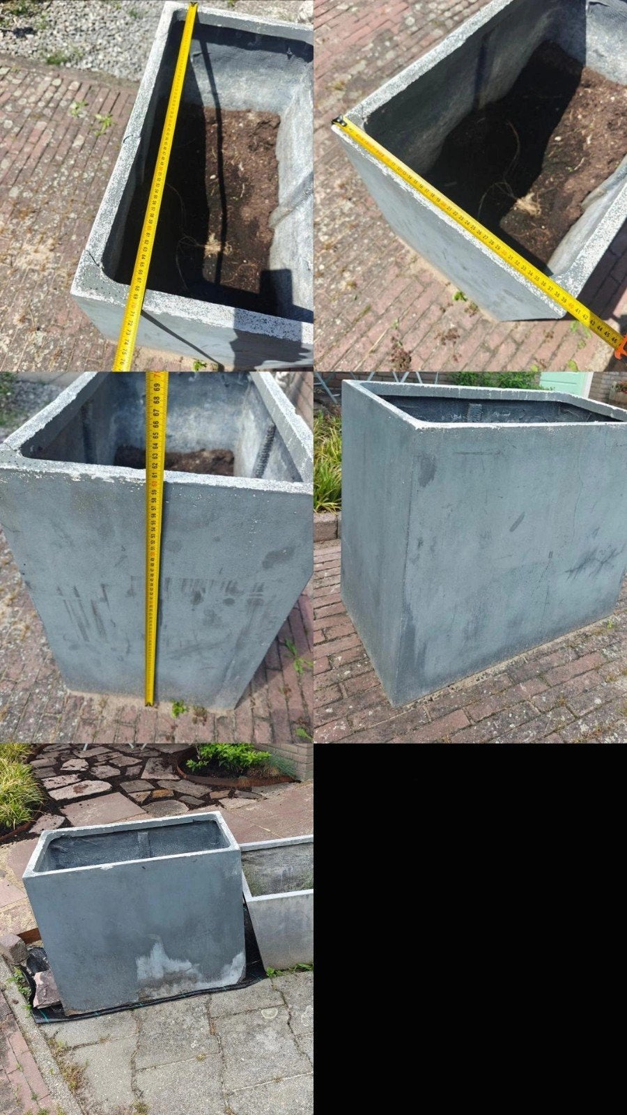 Diverse betonlook plantenbakken en bloembakken, Tuin en Terras, Bloembakken en Plantenbakken, Ophalen, Gebruikt
