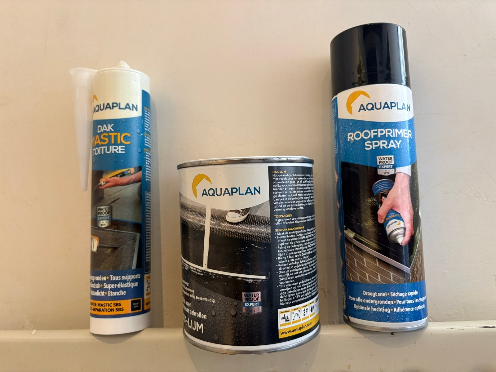 Aquaplan Daklijm, Roofprimer Spray & Dak Mastic Toiture - Ni, Zwart, Overige typen, Nieuw, Ophalen of Verzenden