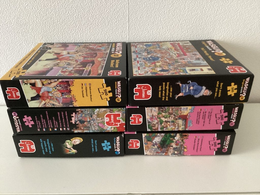 Stapel Wasgij 500 stukjes puzzels, Ophalen of Verzenden, 500 t/m 1500 stukjes, Zo goed als nieuw