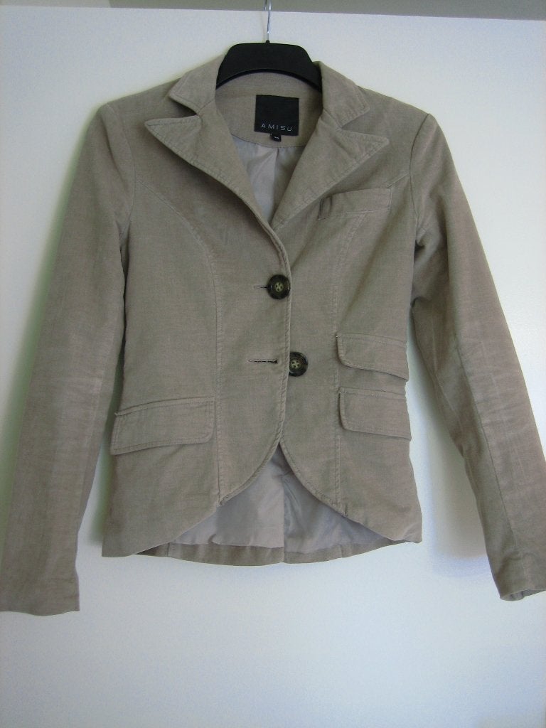 Stoer naturelkleurig fluwelen jasje AMISU, 34-36, snazzeys, Beige, Nieuw, Ophalen of Verzenden, Jasje