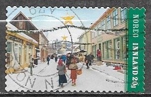 NOORWEGEN 17 Kr. Kerstzegel - Kerstmarkt - 2020, Ophalen of Verzenden, Noorwegen, Gestempeld