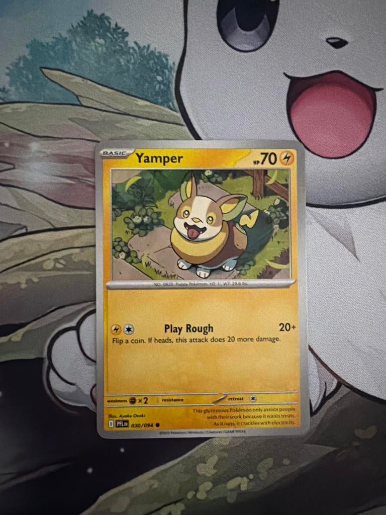 Pokémon Kaart: Yamper #030/054 - Basic, HP 70, Ophalen of Verzenden, Zo goed als nieuw, Losse kaart