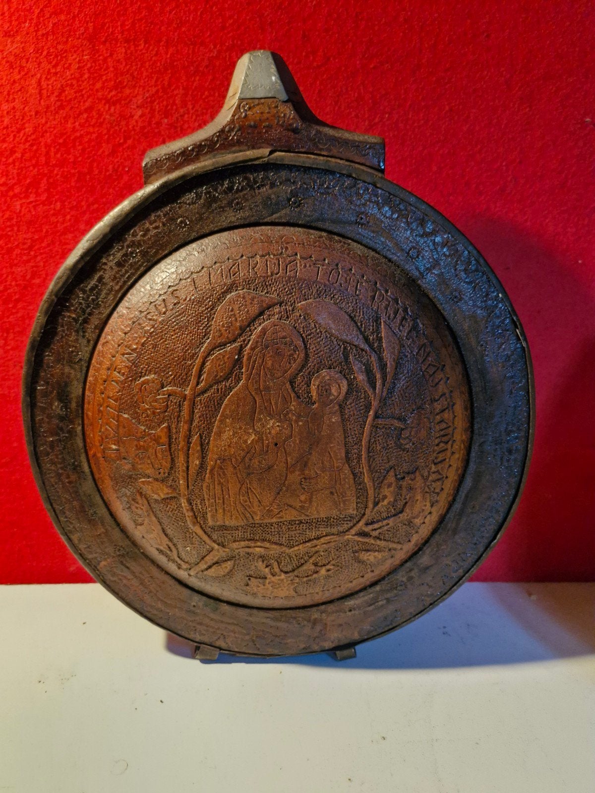 Antieke 19e-eeuwse houten pelgrimsfles - Gedateerd 1861, Ophalen of Verzenden