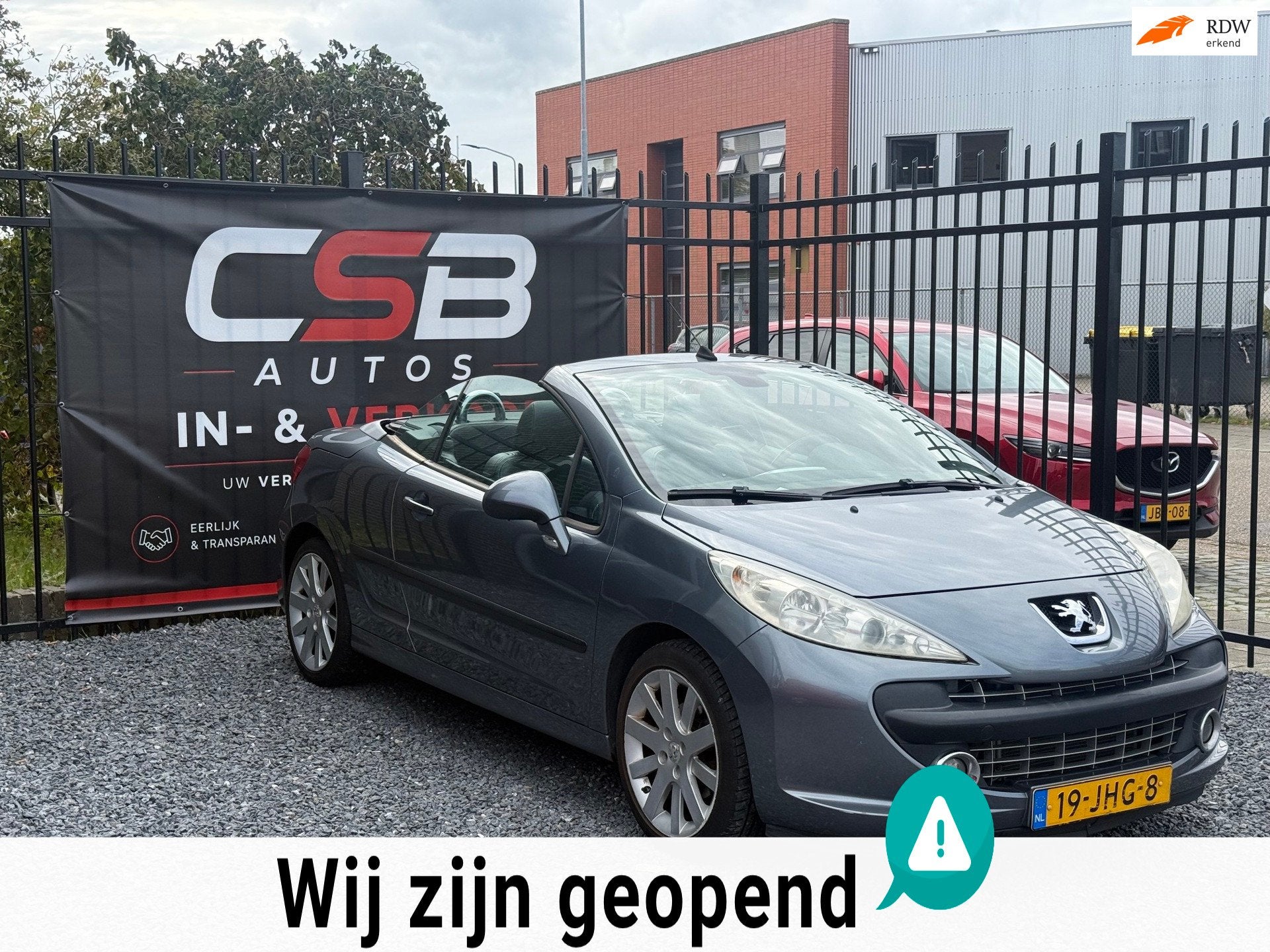 Peugeot 207 CC 1.6-16V T Sport CLIMA!LEDER!LEUKE AUTO!KOOPJE, Auto's, Voorwielaandrijving, Gebruikt, Zwart, 4 cilinders
