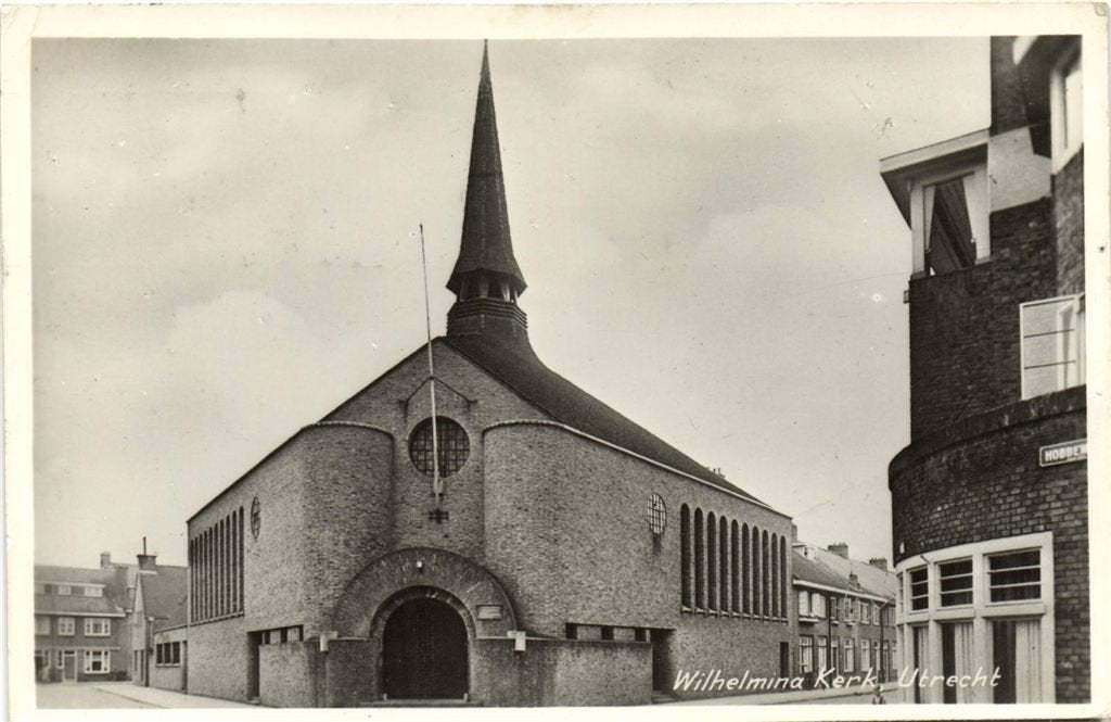 Wilhelmina Kerk, Utrecht - 1958 gelopen, Ophalen of Verzenden, 1940 tot 1960, Gelopen, Utrecht