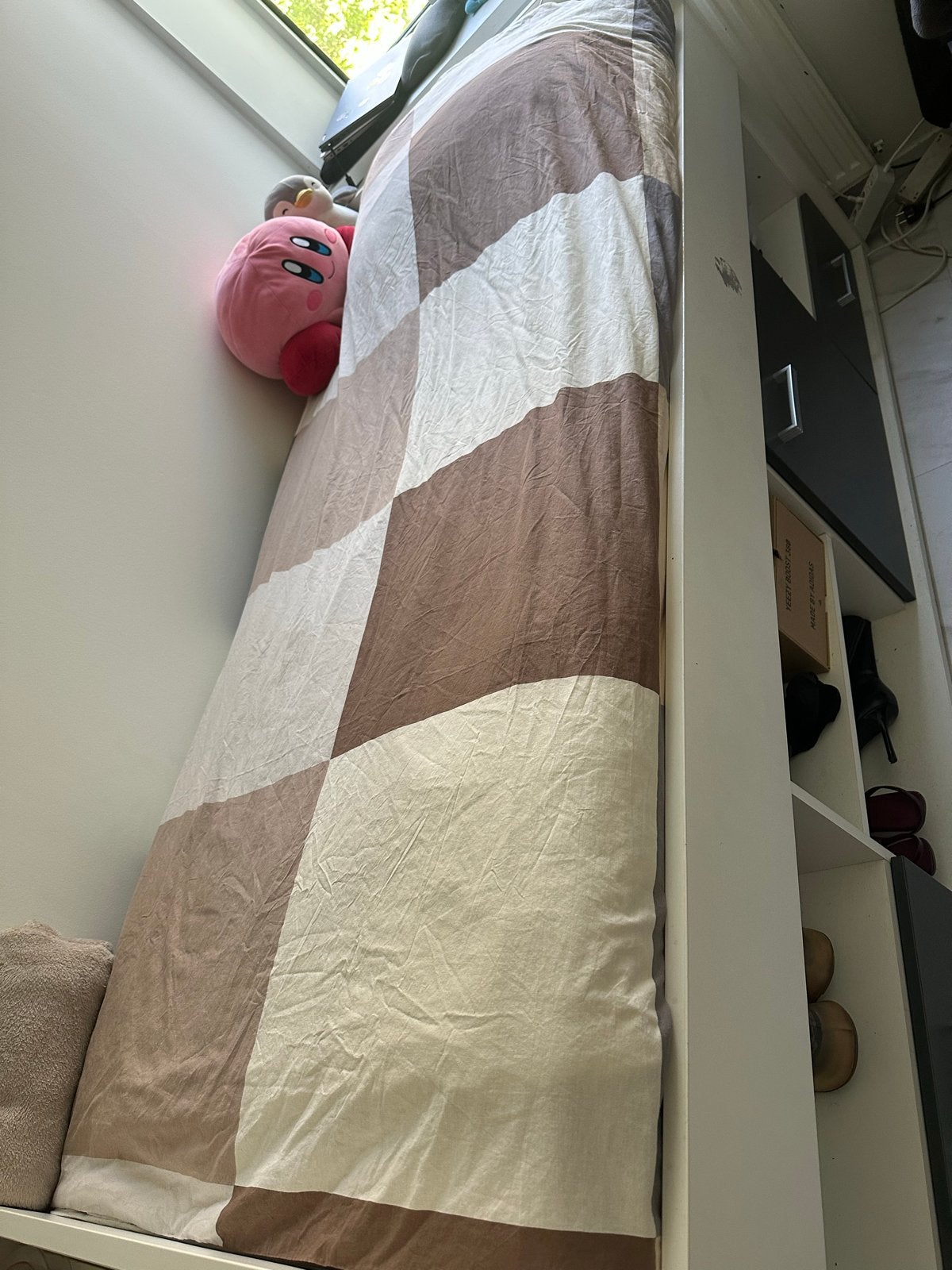Eenpersoonsbed met opbergruimte, Gebruikt, 90 cm, Eenpersoons, Wit