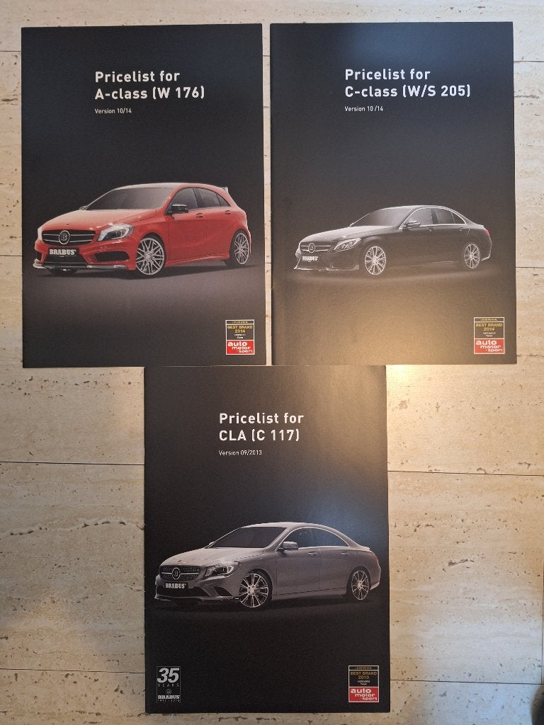 Mercedes Brabus Priclist A-klasse en C-klasse en CLA, Ophalen of Verzenden, Zo goed als nieuw, Mercedes