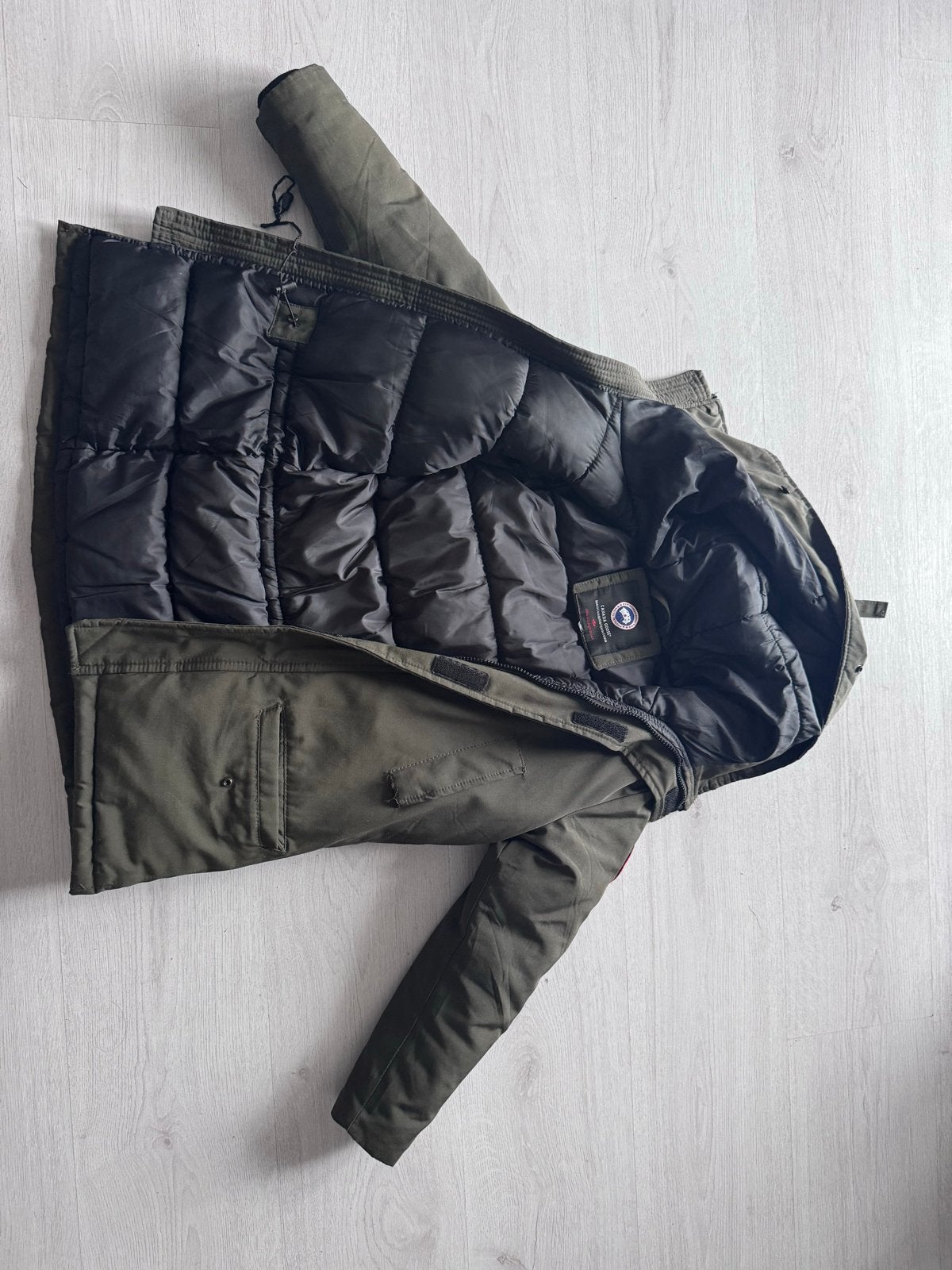 Groene winterjas met capuchon, Ophalen of Verzenden, Gebruikt, Jongen, Jas
