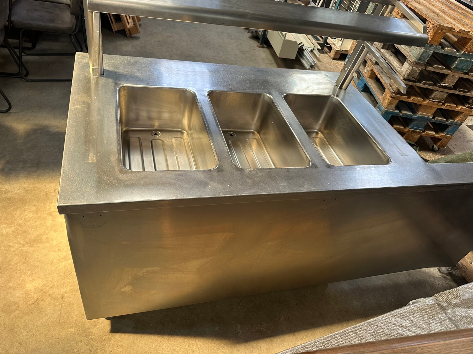 Horeca buffet unit / bain marie met glaswerk, Ophalen, Gebruikt, Q, Q
