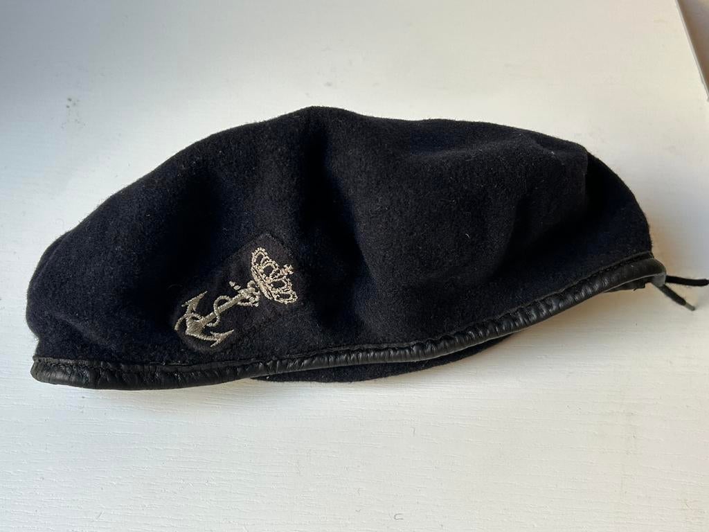 Militaire marine baret donkerblauw met anker & kroon, Verzamelen, Militaria | Algemeen, Ophalen of Verzenden, Marine, Nederland