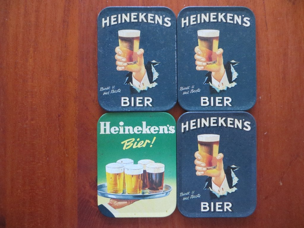 4 Heineken onderzetters, Verzamelen, Ophalen of Verzenden, Nieuw, Overige typen, Heineken