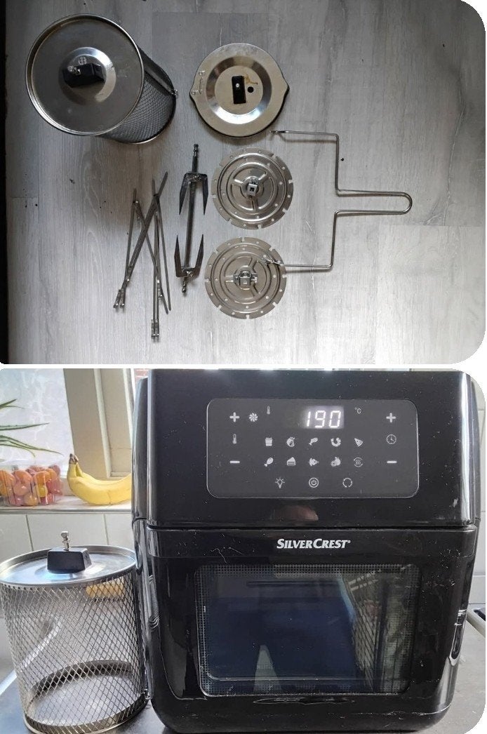 SilverCrest 9-in-1 Airfryer 1800W met accessoires, Ophalen, Zo goed als nieuw, Airfryer, 1500 gram of meer