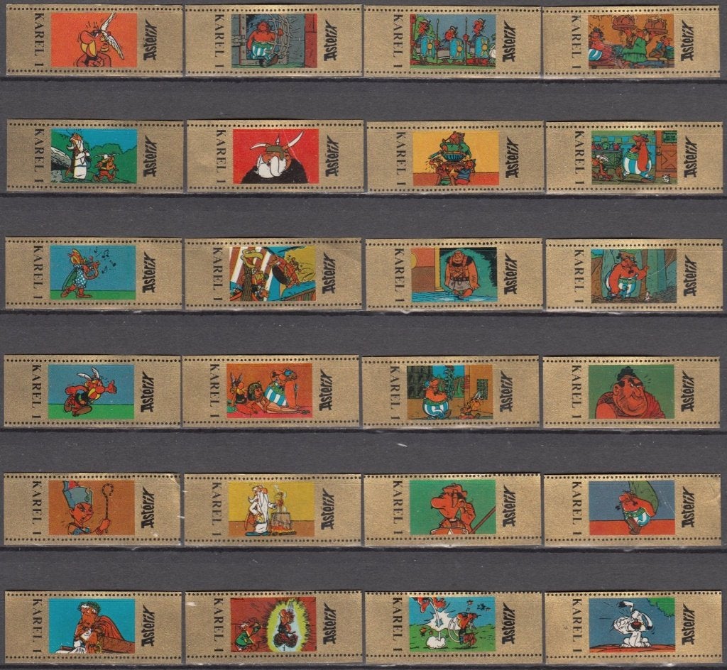 Sigarenbandjes Asterix Karel I uit 1971 serie 1/23 excl. 24, Verzamelen, Rookartikelen, Aanstekers en Luciferdoosjes, Ophalen of Verzenden
