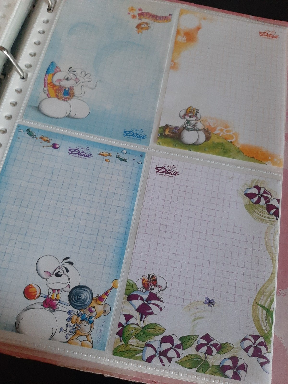 Set vintage diddl blaadjes, Ophalen of Verzenden, Papier, Kaart of Schrift