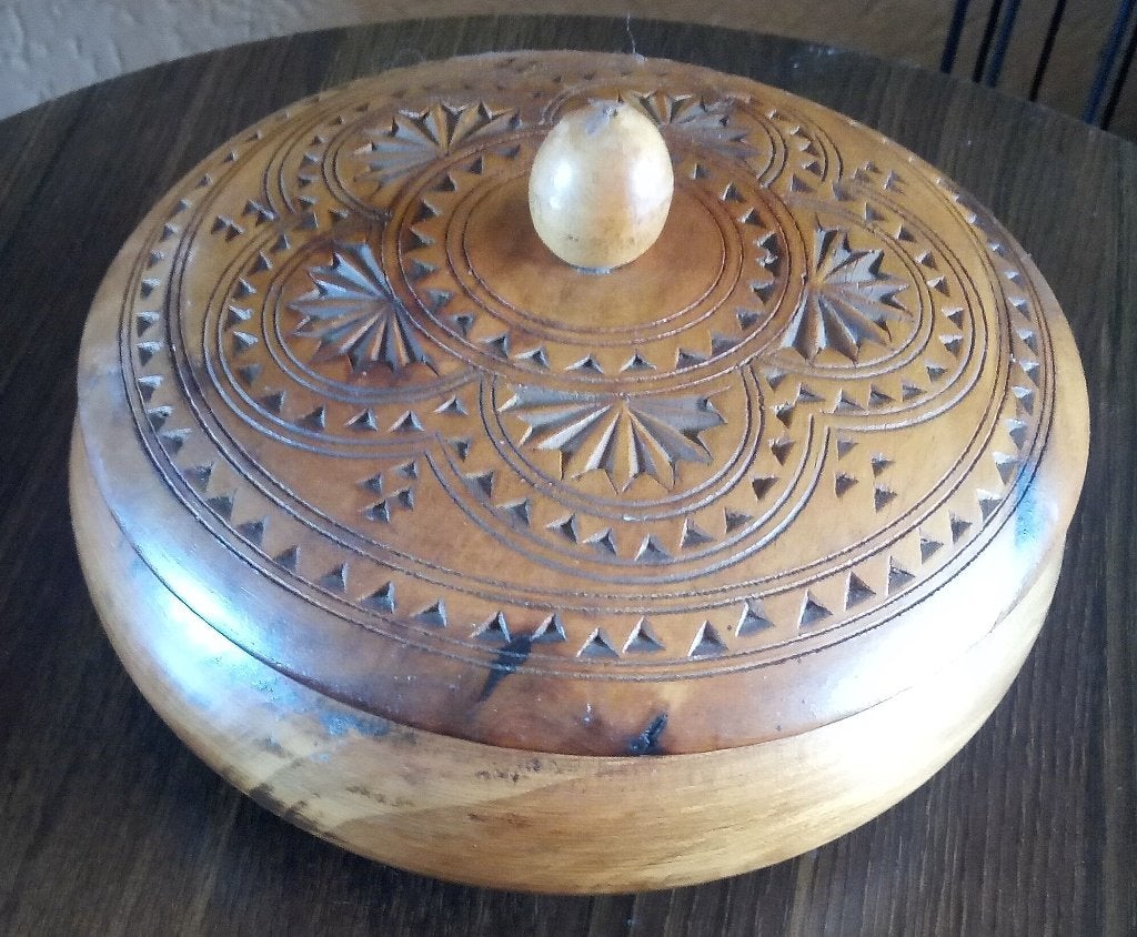 Schaal Hout Rond Decoratie, Ophalen of Verzenden, Gebruikt, Rond, Hout