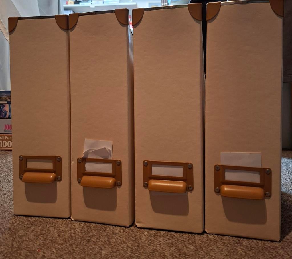 Set van 4 beige tijdschriftenhouders, Ophalen, Gebruikt, Beige, Papier/karton