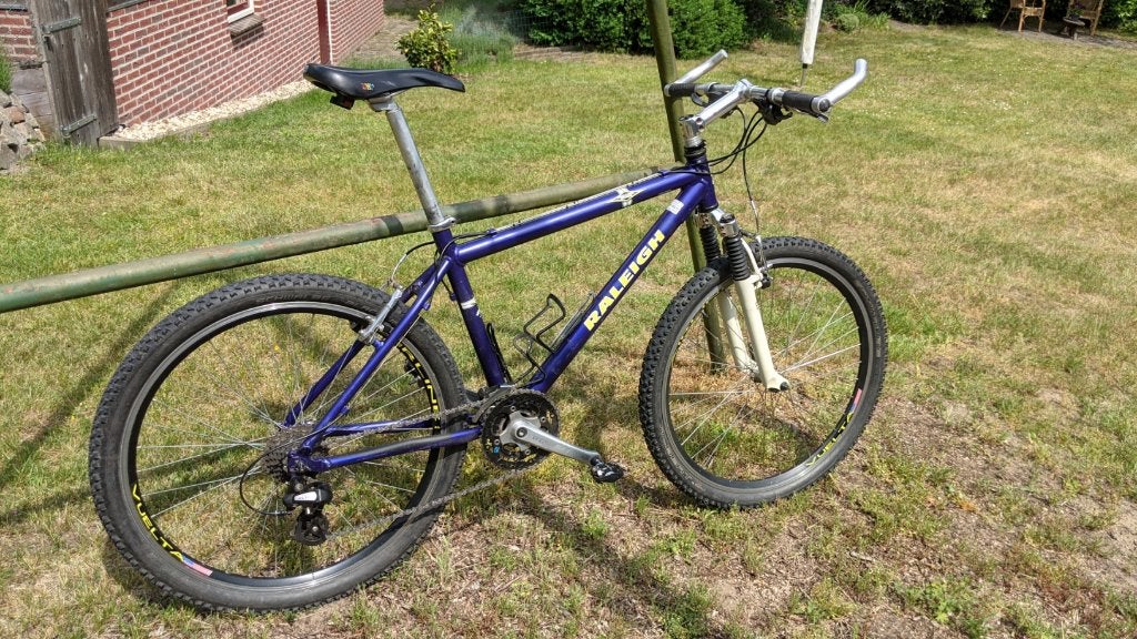 Complete hardtail Raleigh 26" mountainbike, Gebruikt, Hardtail, 45 tot 49 cm, Ophalen