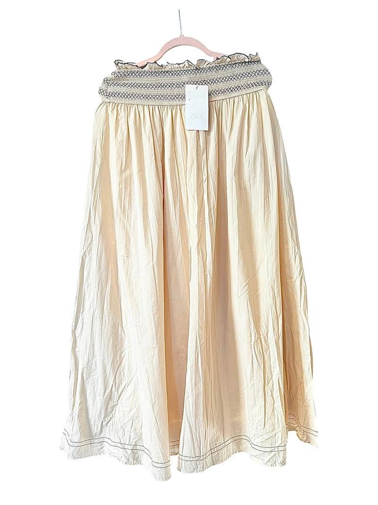 Lange rok creme kleurig ZARA nieuw, Beige, Maat 42/44 (L), Nieuw, Ophalen of Verzenden