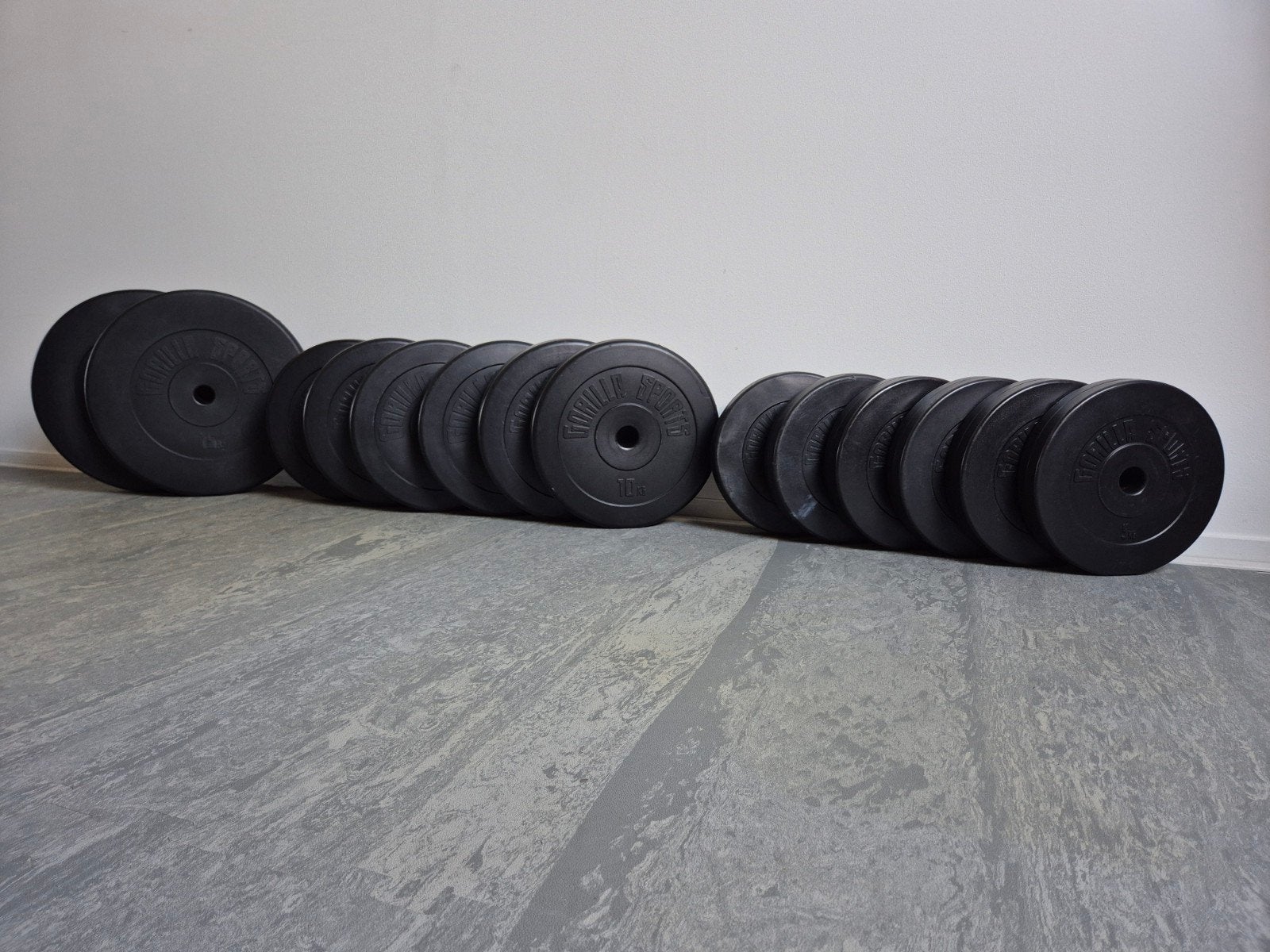 Gorilla Sports Halterschijven Set 120KG – 30mm – Home Gym, Ophalen of Verzenden, Zo goed als nieuw, Benen, Halterschijven