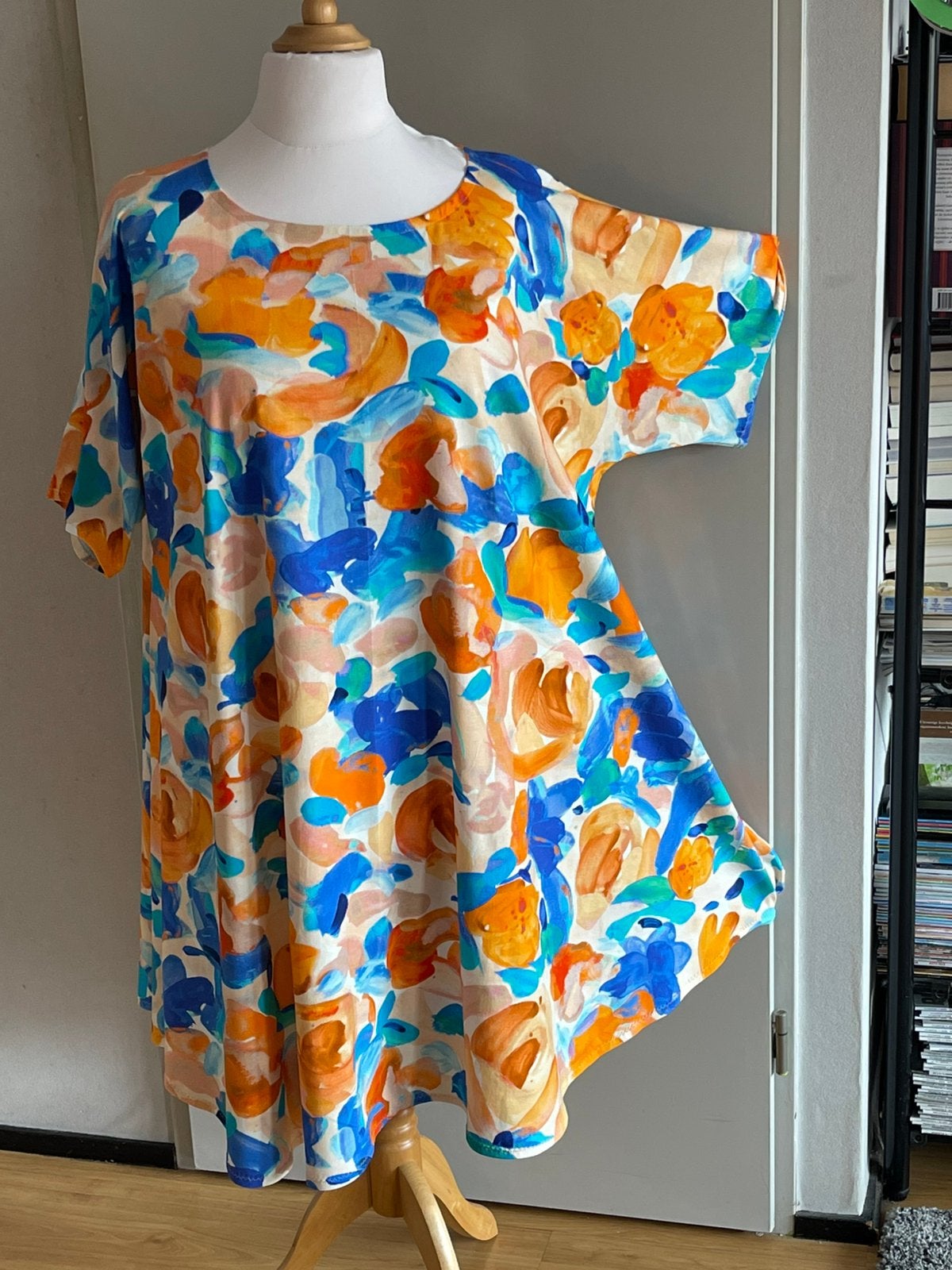 Peet: Oranje blauw A-lijn jurkje/tuniek tot maat 56, Kleding | Dames, Grote Maten, Blouse of Tuniek, Nieuw, Oranje, Ophalen of Verzenden